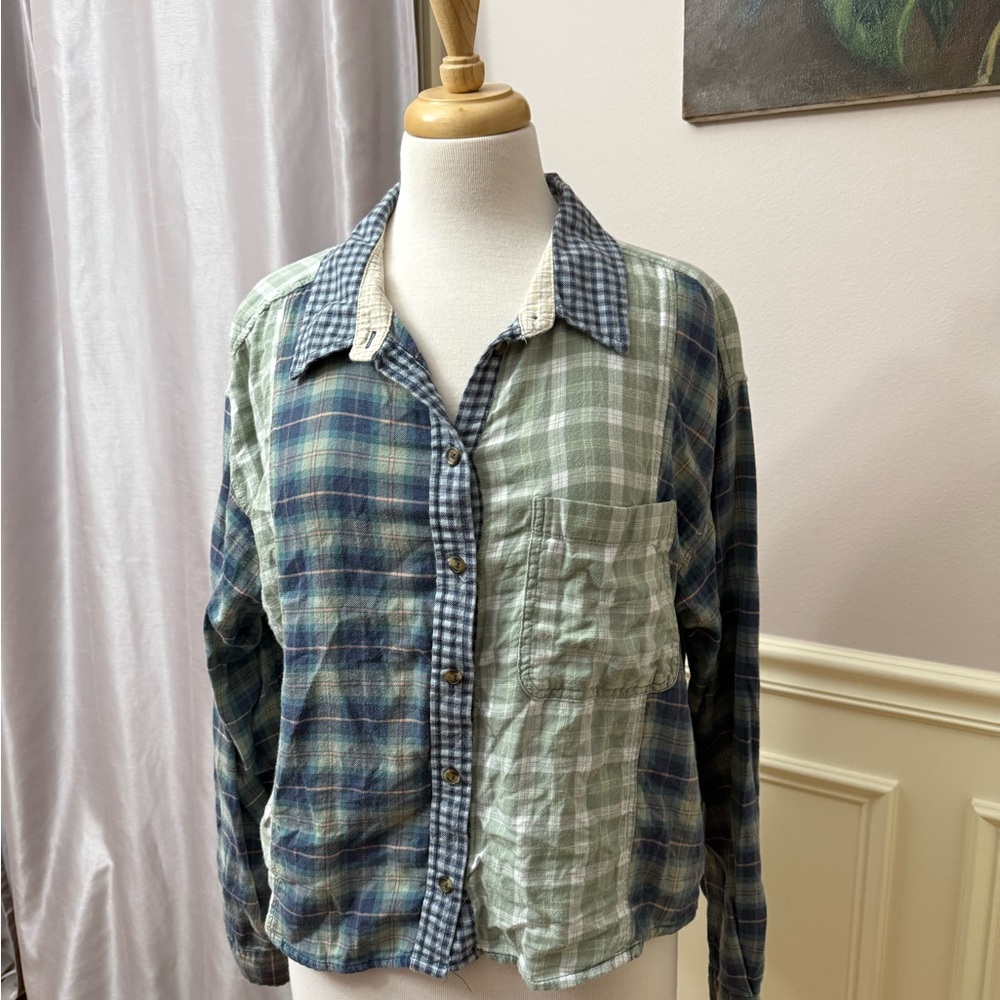 American Eagle Outfitters Green and Blue Utility Jacket